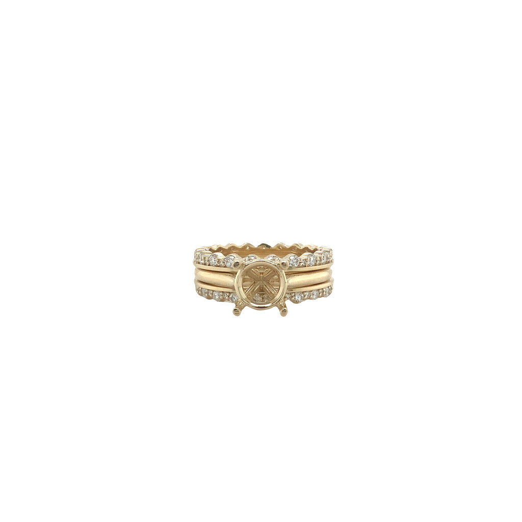 Alternating Nesting Diamond Band in 14K Yellow Gold - Image 5 of 7