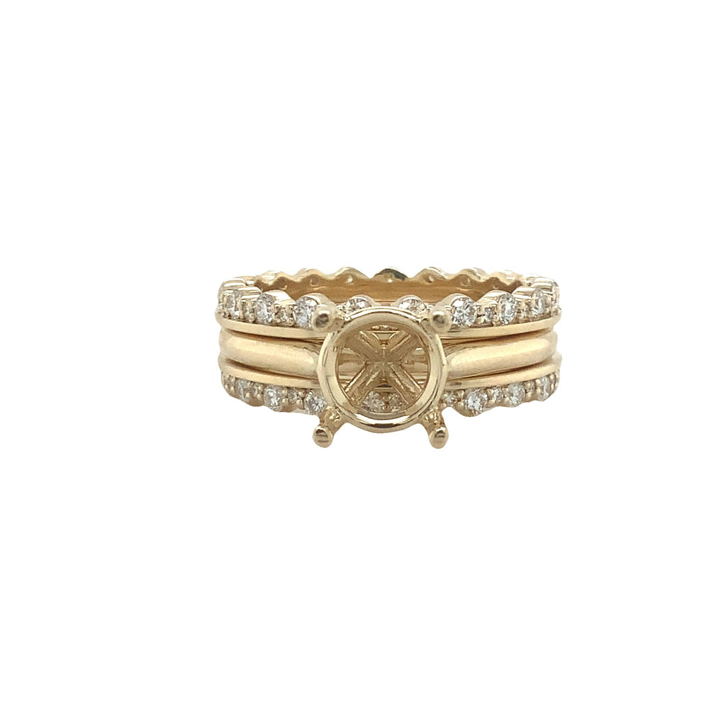 Comfort Fit 4 Prong Cathedral  Solitaire Mounting in 14K Yellow Gold - Image 5 of 7