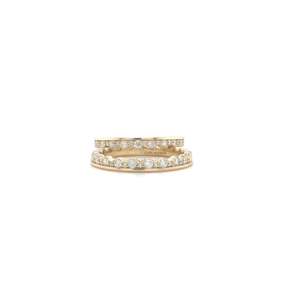 Alternating Nesting Diamond Band in 14K Yellow Gold - Image 7 of 7