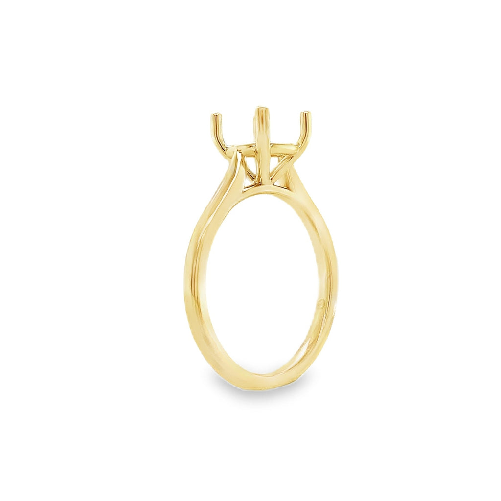 Comfort Fit 4 Prong Cathedral  Solitaire Mounting in 14K Yellow Gold - Image 2 of 7