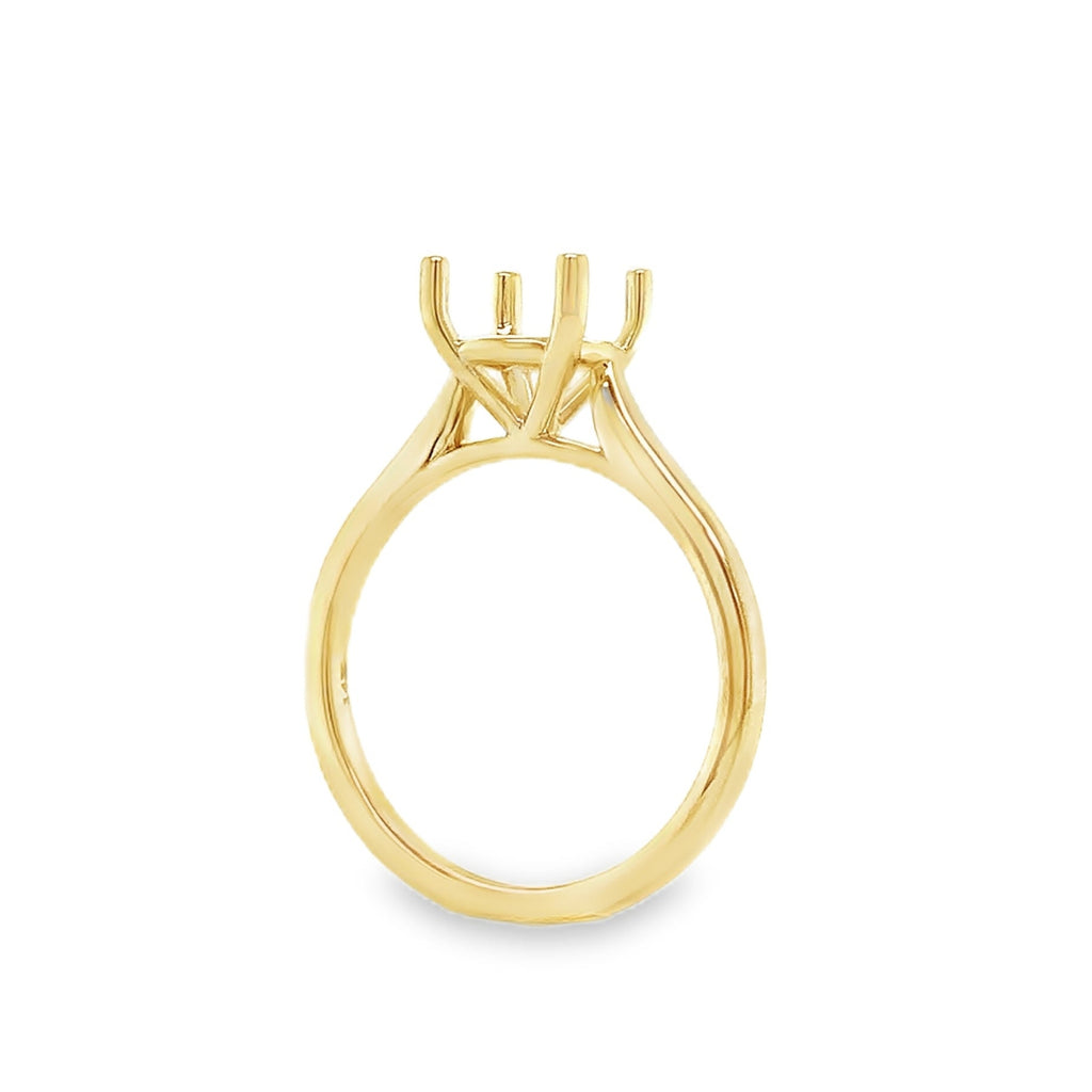 Comfort Fit 4 Prong Cathedral  Solitaire Mounting in 14K Yellow Gold - Image 3 of 7
