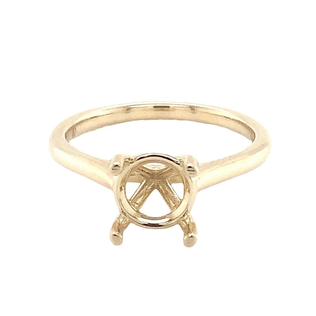 Comfort Fit 4 Prong Cathedral  Solitaire Mounting in 14K Yellow Gold - Image 1 of 7
