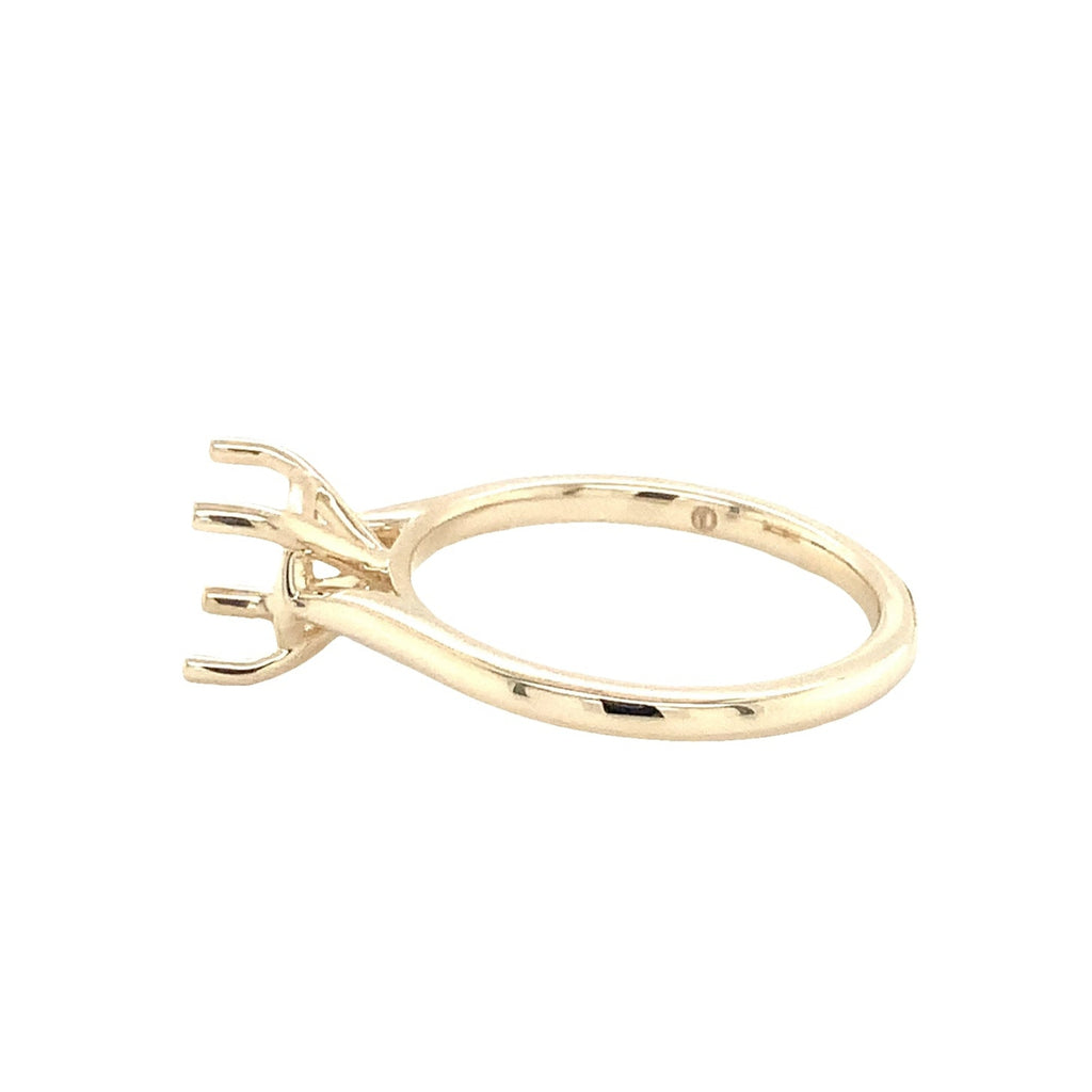 Comfort Fit 4 Prong Cathedral  Solitaire Mounting in 14K Yellow Gold - Image 4 of 7