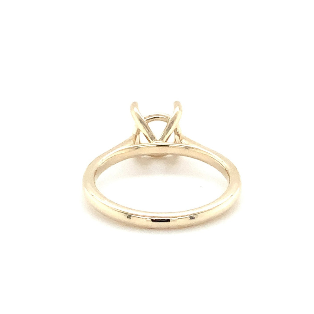Comfort Fit 4 Prong Cathedral  Solitaire Mounting in 14K Yellow Gold - Image 6 of 7