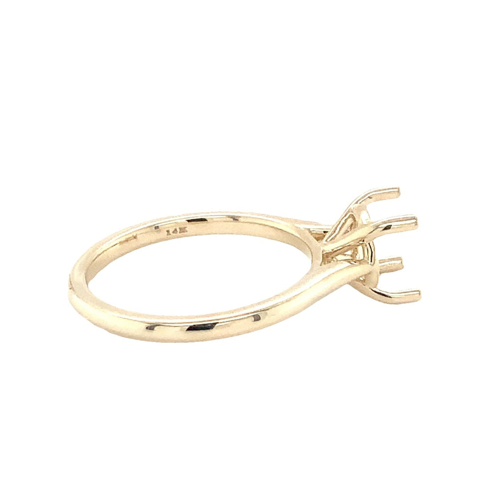 Comfort Fit 4 Prong Cathedral  Solitaire Mounting in 14K Yellow Gold - Image 7 of 7