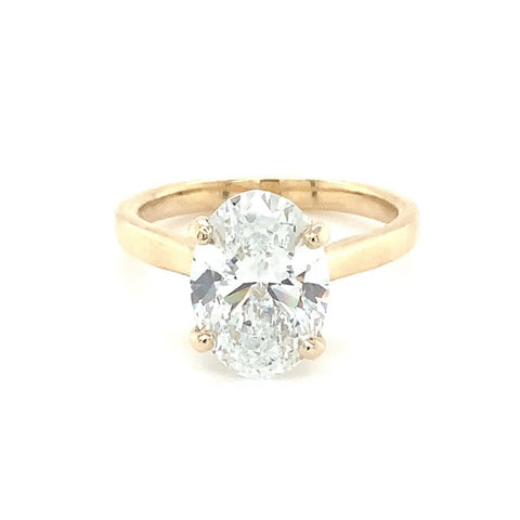 Lab Grown 3.08 Ct D VVS 2 Oval Diamond Ring fashioned in 14 kt Yellow Gold. - Image 1 of 5