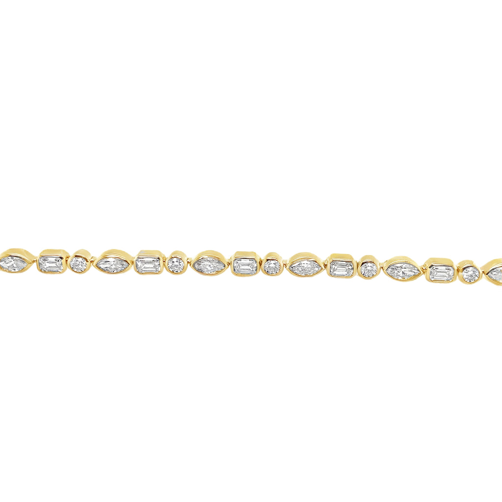 Multi shape 7.11 ct. Lab-Grown Diamond Line 7" Bracelet in 14K Yellow - Image 2 of 5
