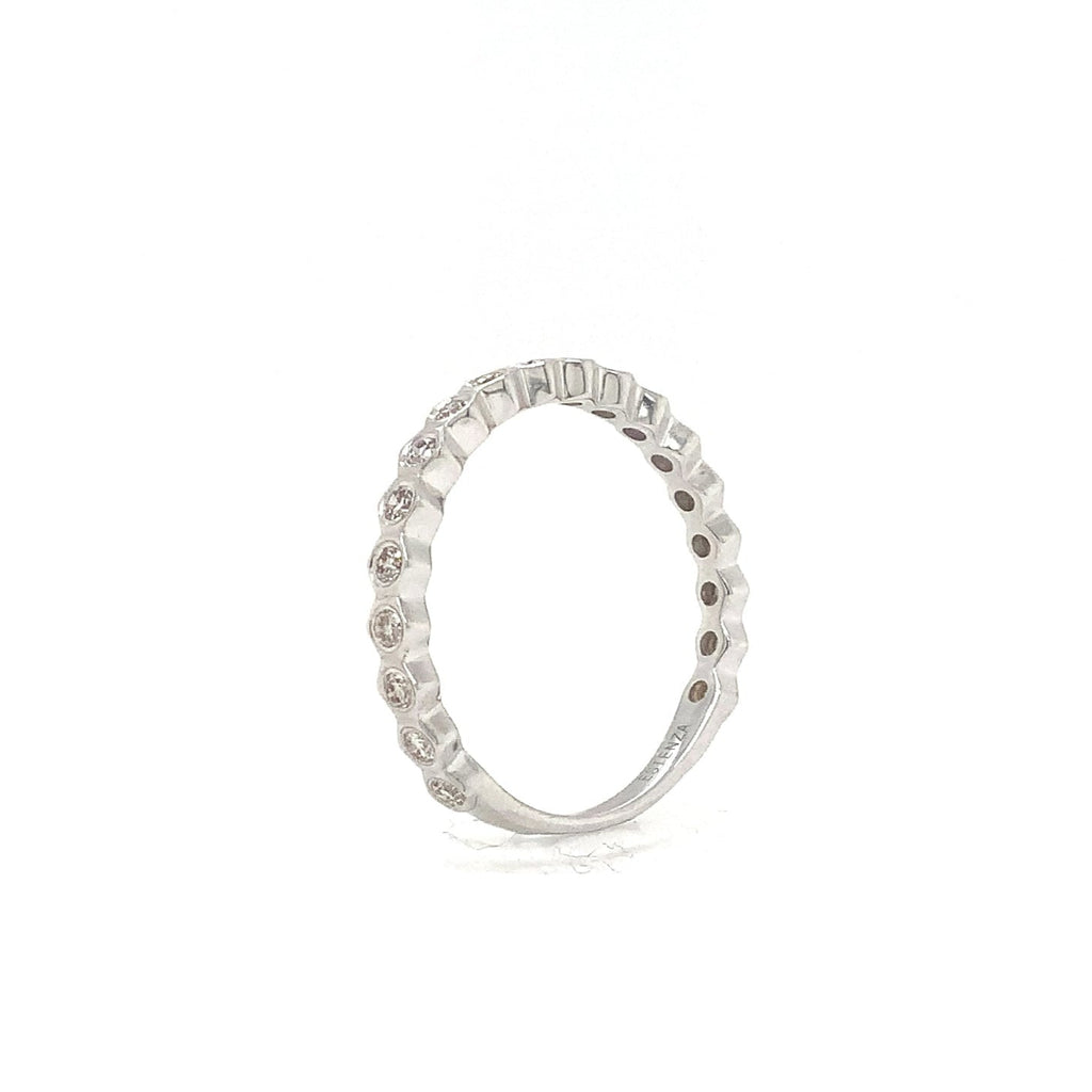 Stackable Honeycomb Shape Single Row Diamond Band in 14K White Gold - Image 7 of 7