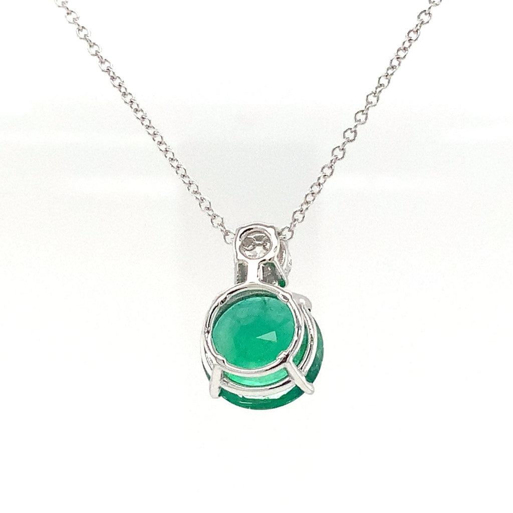 David Kord Classic Emerald and Diamond Pendant set in 18K White Gold - Image 5 of 8