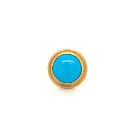 Lika Behar Turquoise Therapy Collection Sloane Round Sleeping Beauty Turquoise in 22K Gold - Image 1 of 9