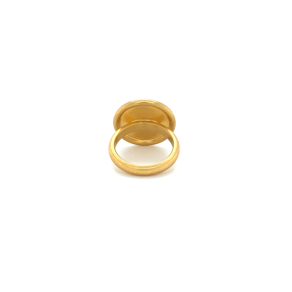 Lika Behar Turquoise Therapy Collection Sloane Round Sleeping Beauty Turquoise in 22K Gold - Image 6 of 9