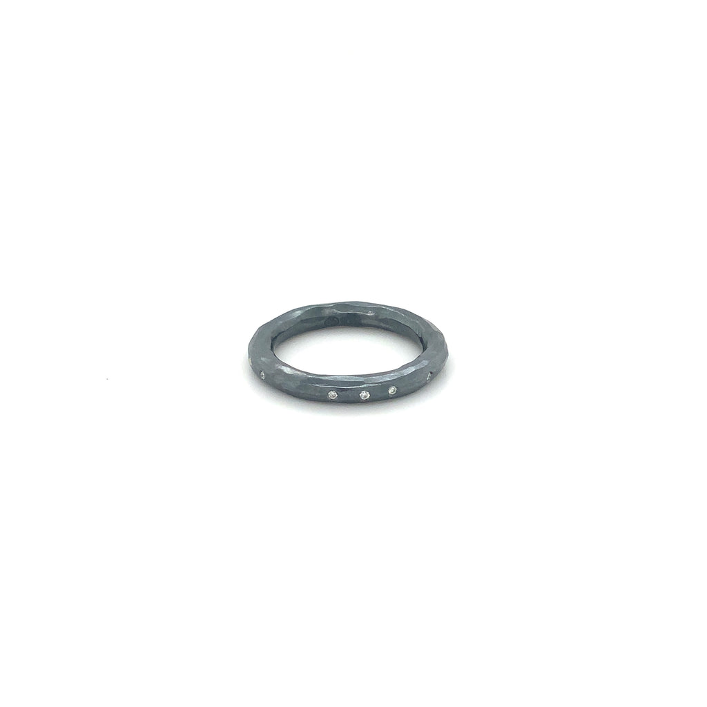 Lika Behar Yin and Yang Oxidized Sterling Silver and Diamond Band - Image 2 of 7