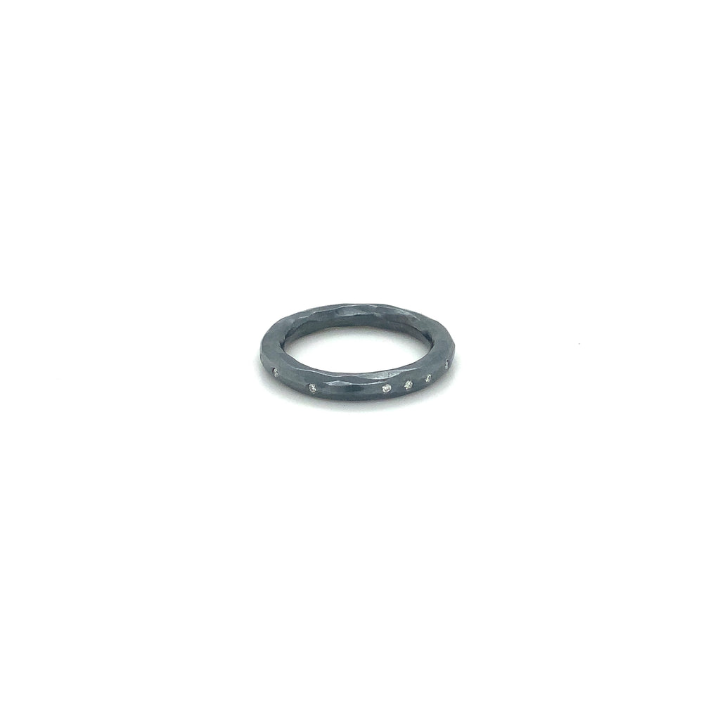 Lika Behar Yin and Yang Oxidized Sterling Silver and Diamond Band - Image 4 of 7
