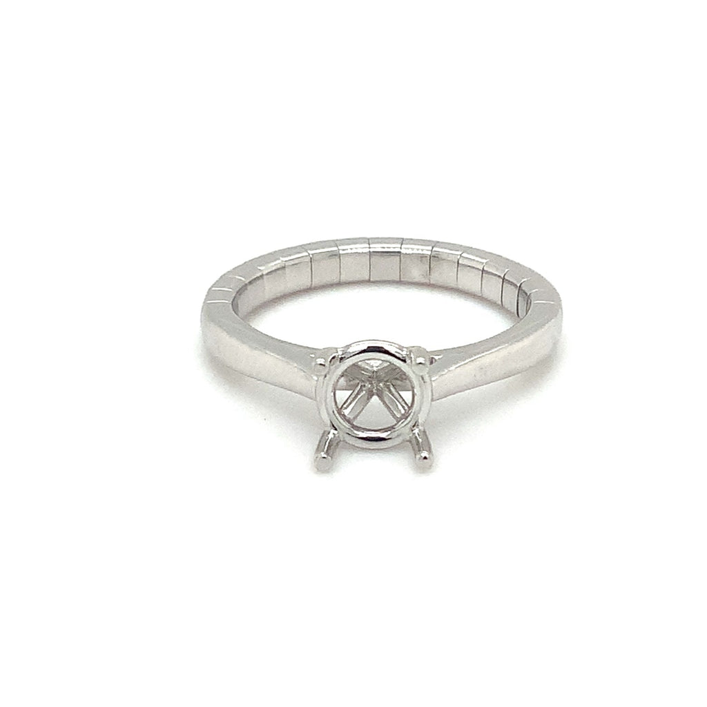 Cathedral Semi Mounting True Comfort Stretchy Ring in 14K White Gold - Image 1 of 10