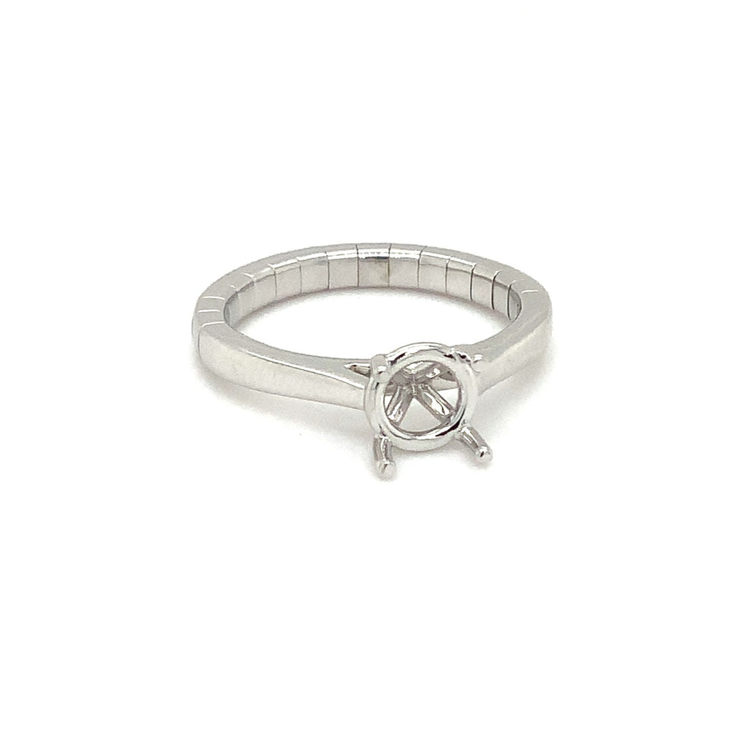 Cathedral Semi Mounting True Comfort Stretchy Ring in 14K White Gold - Image 2 of 10