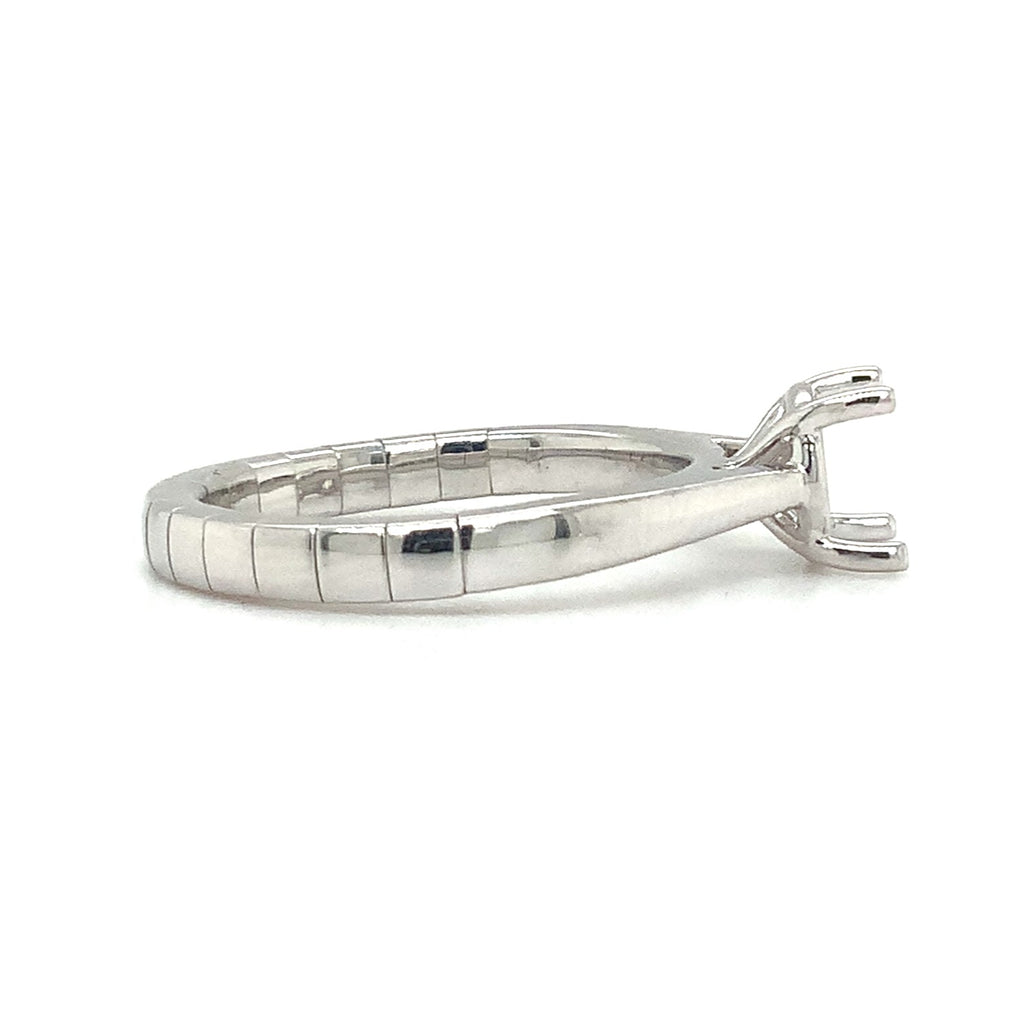 Cathedral Semi Mounting True Comfort Stretchy Ring in 14K White Gold - Image 3 of 10