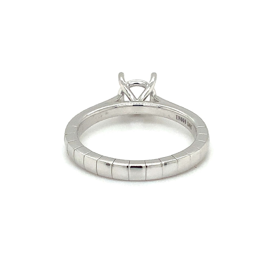 Cathedral Semi Mounting True Comfort Stretchy Ring in 14K White Gold - Image 4 of 10