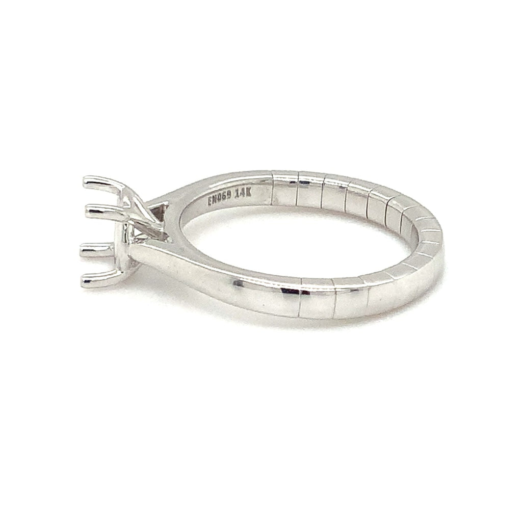 Cathedral Semi Mounting True Comfort Stretchy Ring in 14K White Gold - Image 5 of 10