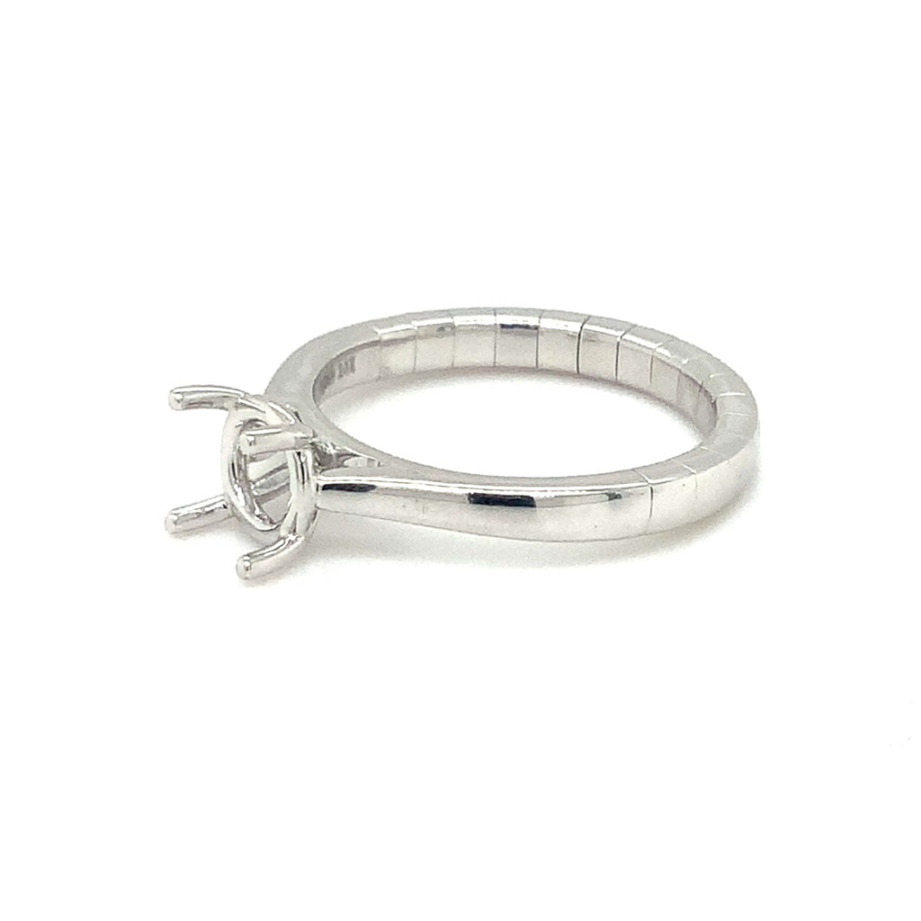 Cathedral Semi Mounting True Comfort Stretchy Ring in 14K White Gold - Image 6 of 10