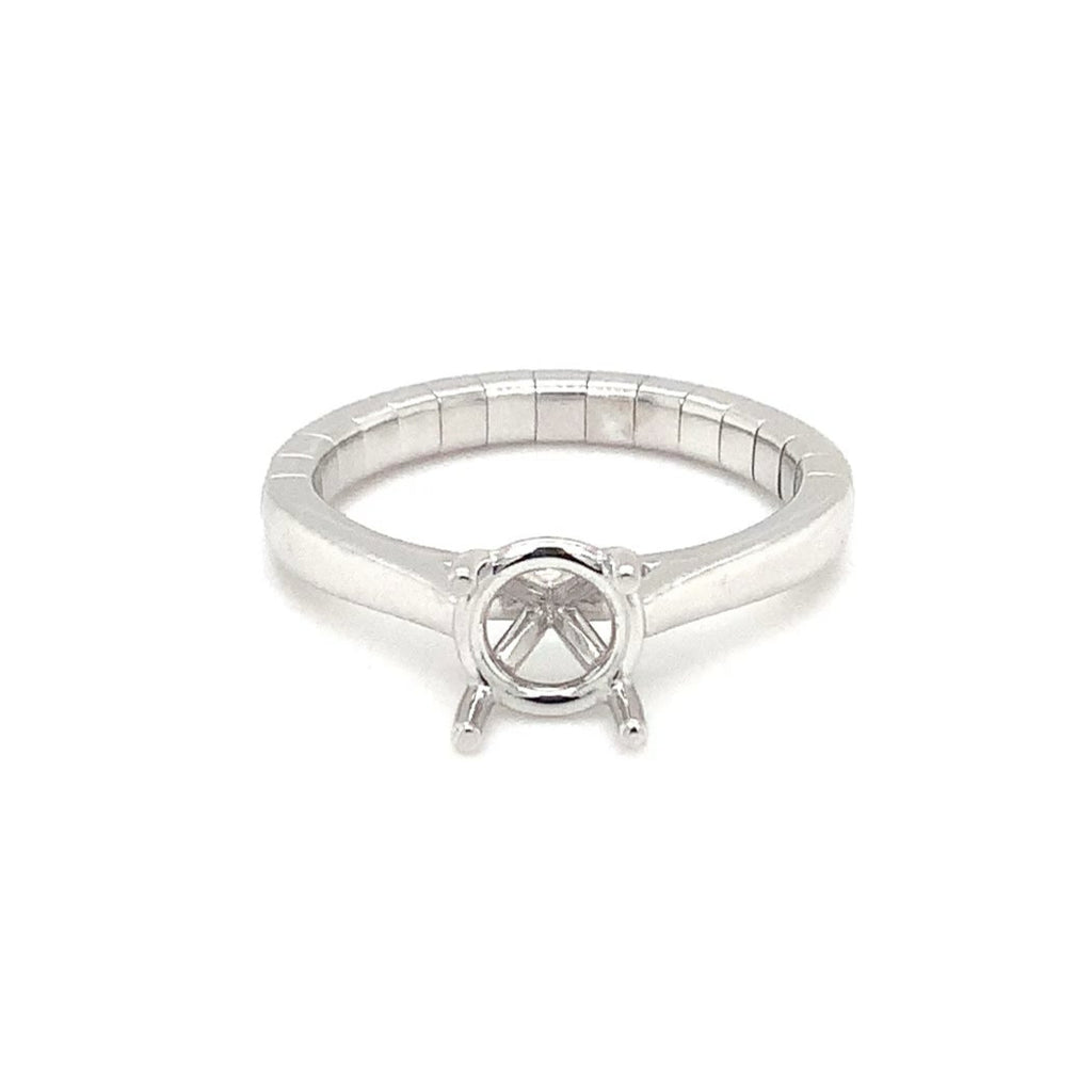 Cathedral Semi Mounting True Comfort Stretchy Ring in 14K White Gold - Image 7 of 10