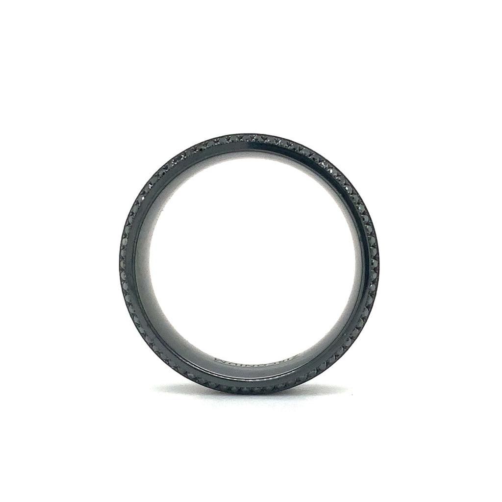 Black Zirconium and Black Diamond Wedding Band - Image 8 of 9