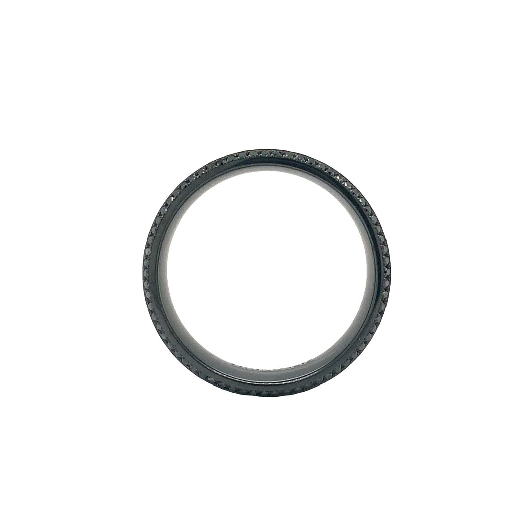 Black Zirconium and Black Diamond Wedding Band - Image 9 of 9