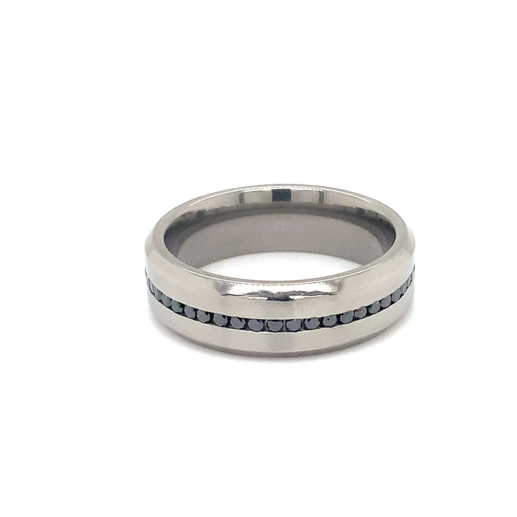 Titanium Black Diamond Eternity Band - Image 6 of 11