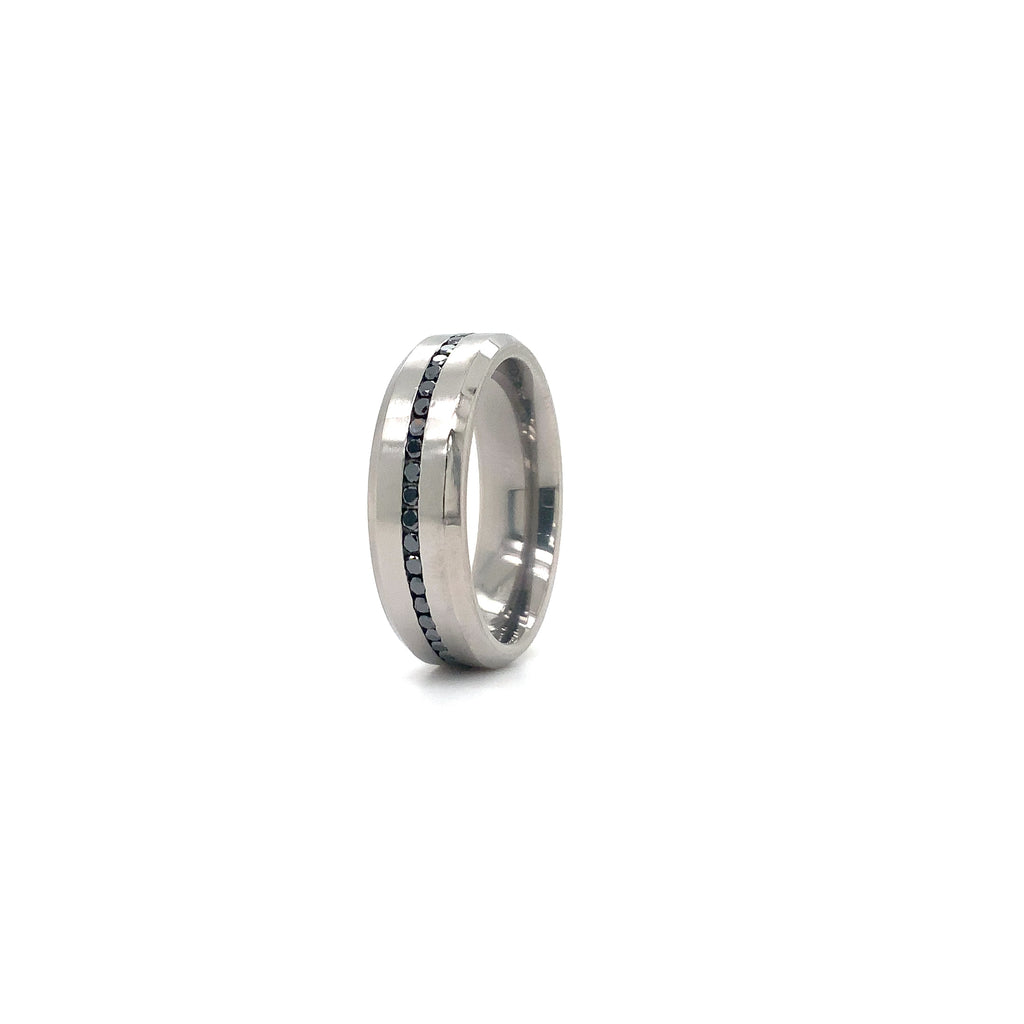 Titanium Black Diamond Eternity Band - Image 10 of 11