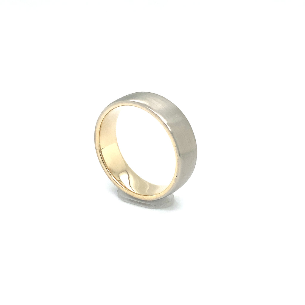 Piece Of Me Comfort Fit Wedding Band in 14K Two Tone with pendant - Image 7 of 14