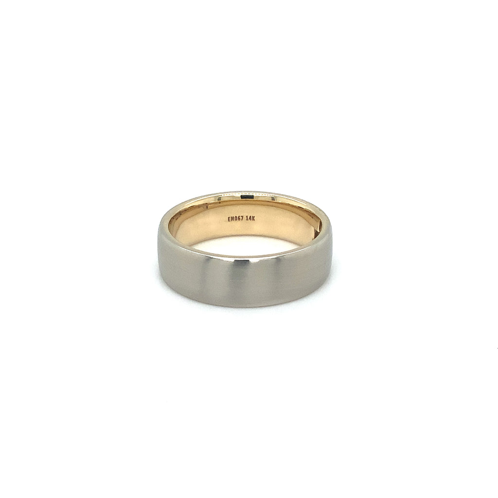 Piece Of Me Comfort Fit Wedding Band in 14K Two Tone with pendant - Image 9 of 14