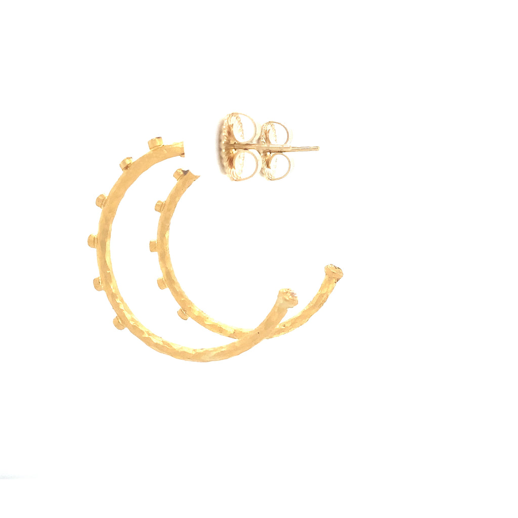 Lika Behar Pure Love Deserves Pure Gold DIMA Collection Bezel Set Diamond Hoop Earring in 24K Gold - Image 5 of 9