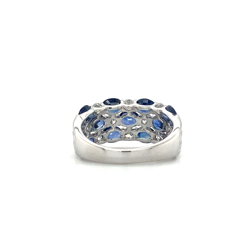 David Kord Alternating Sapphire and Diamond Ring set in 18K White Gold - Image 6 of 11