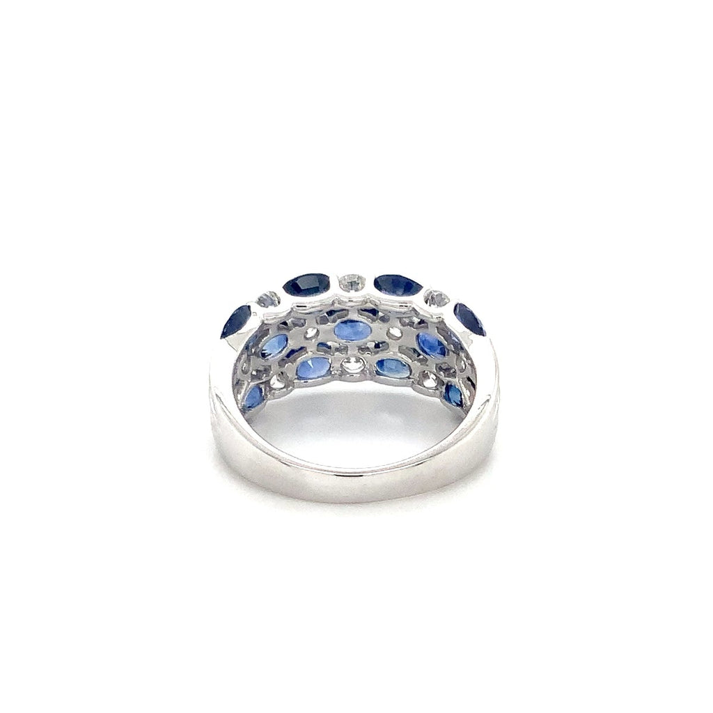 David Kord Alternating Sapphire and Diamond Ring set in 18K White Gold - Image 11 of 11