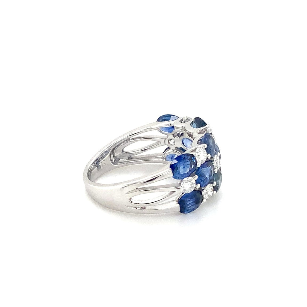 David Kord Alternating Sapphire and Diamond Ring set in 18K White Gold - Image 2 of 11