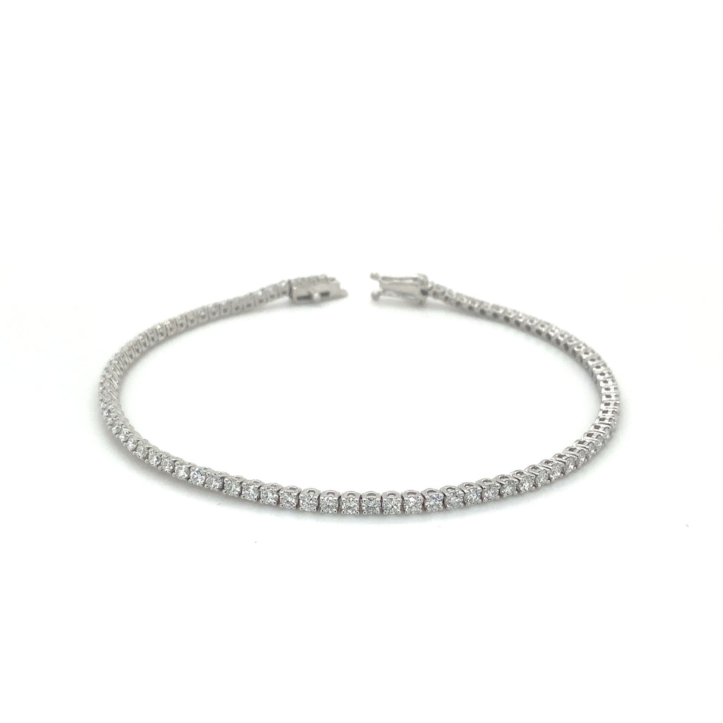 Classic 4 Prong 85 Lab Grown Diamond 2.13 cts Tennis Bracelet set in 14K White Gold - Image 2 of 6