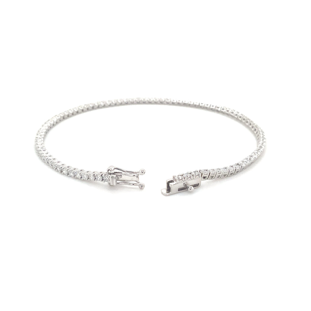 Classic 4 Prong 85 Lab Grown Diamond 2.13 cts Tennis Bracelet set in 14K White Gold - Image 5 of 6