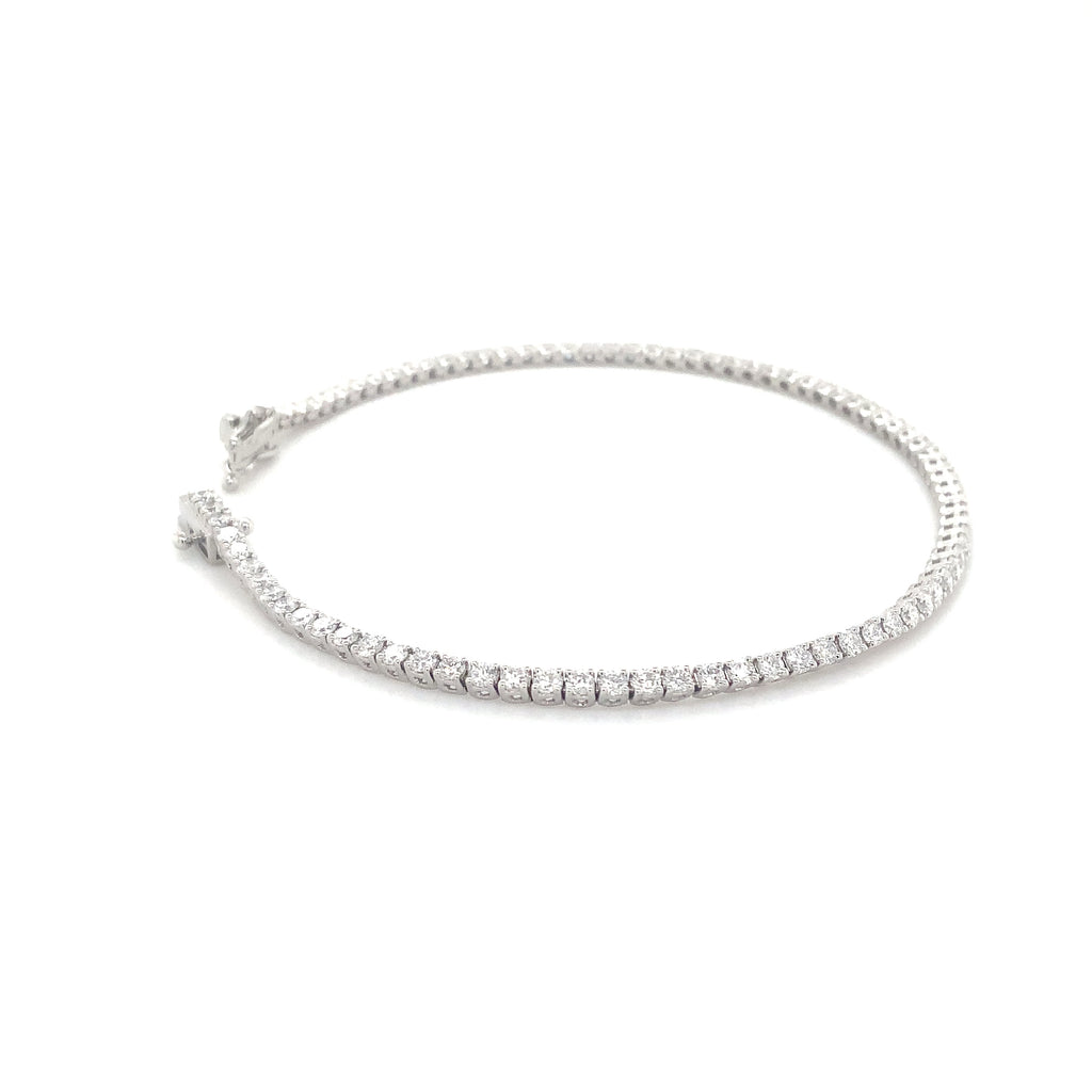 Classic 4 Prong 85 Lab Grown Diamond 2.13 cts Tennis Bracelet set in 14K White Gold - Image 6 of 6