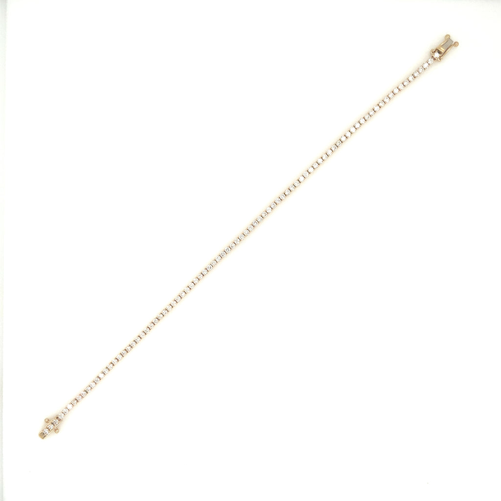 Classic 4 Prong 85 Lab Grown Diamond 2.09 cts Tennis Bracelet set in 14K Yellow Gold - Image 6 of 6