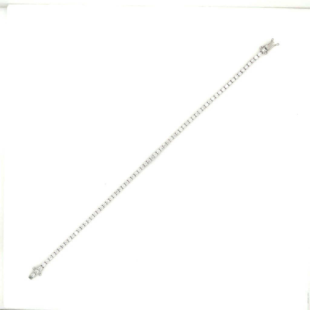 Classic 4 Prong 72 Lab Grown Diamond 3.06 cts Tennis Bracelet set in 14K White Gold - Image 6 of 6