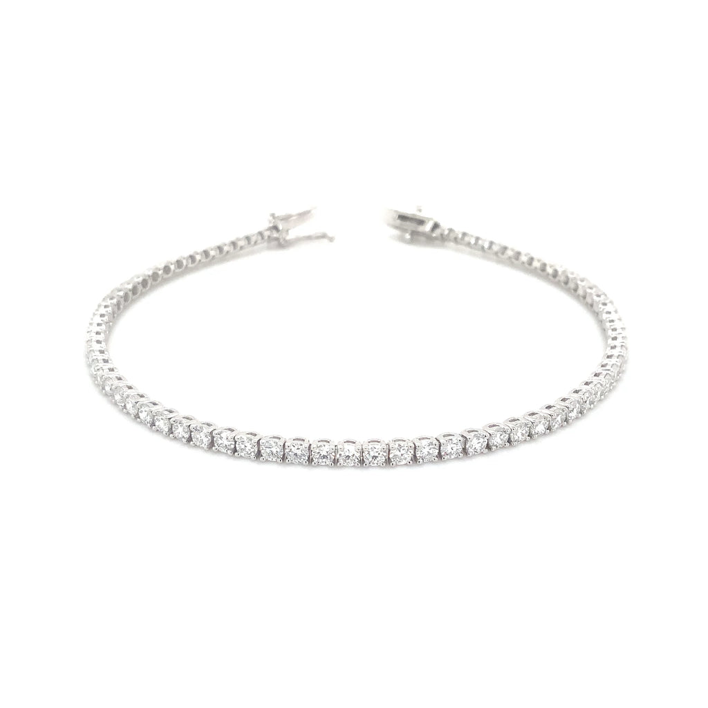 Classic 4 Prong 72 Lab Grown Diamond 3.06 cts Tennis Bracelet set in 14K White Gold - Image 2 of 6