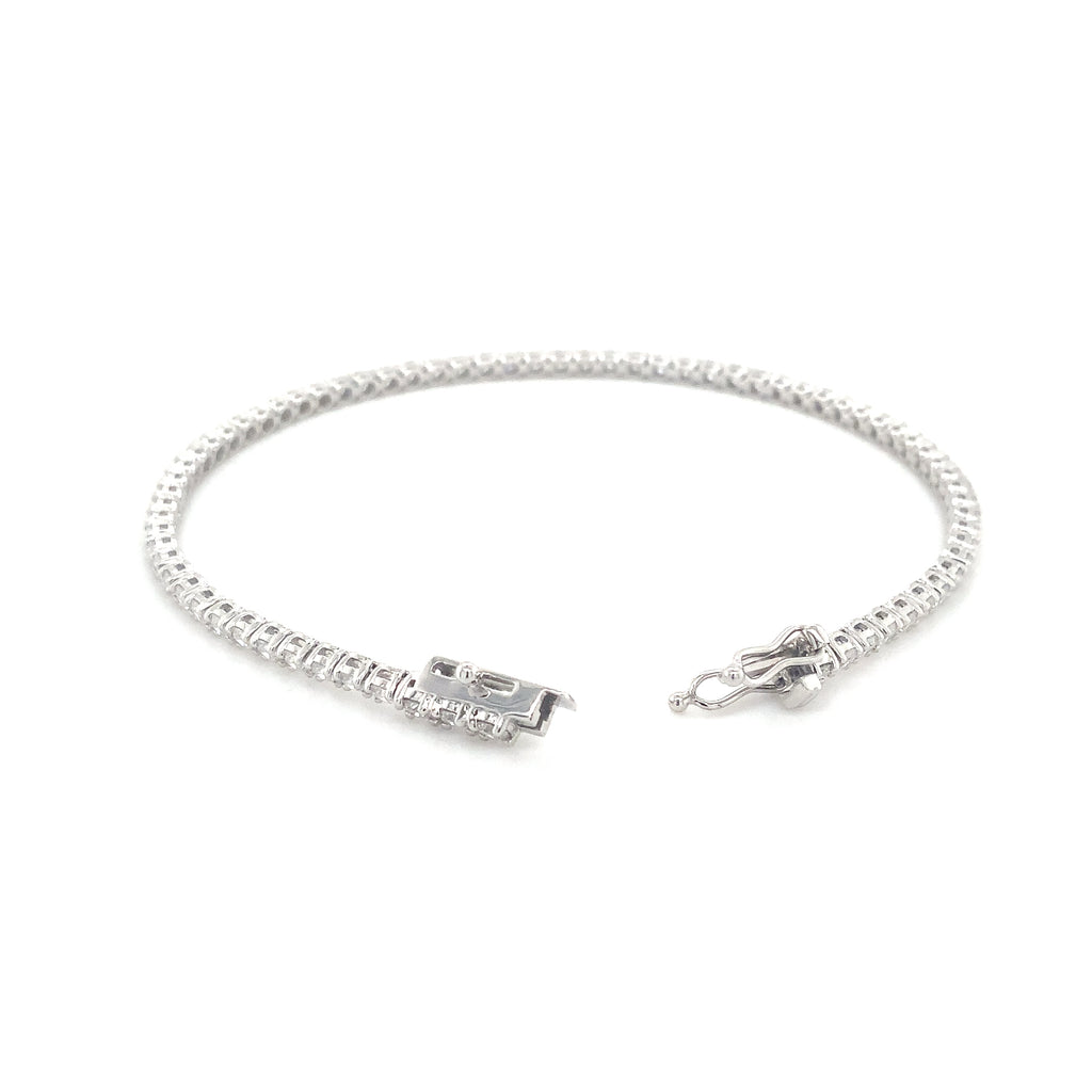Classic 4 Prong 72 Lab Grown Diamond 3.06 cts Tennis Bracelet set in 14K White Gold - Image 4 of 6