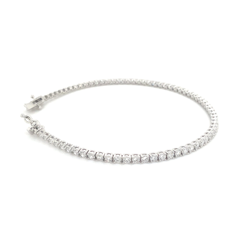 Classic 4 Prong 72 Lab Grown Diamond 3.06 cts Tennis Bracelet set in 14K White Gold - Image 5 of 6