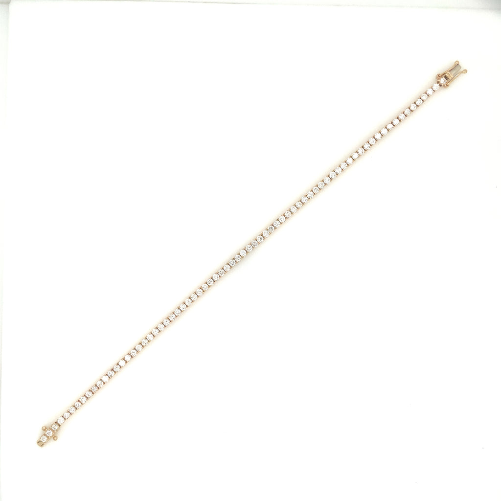 Classic 4 Prong 72 Lab Grown Diamond 3.13 cts Tennis Bracelet set in 14K Yellow Gold - Image 1 of 5