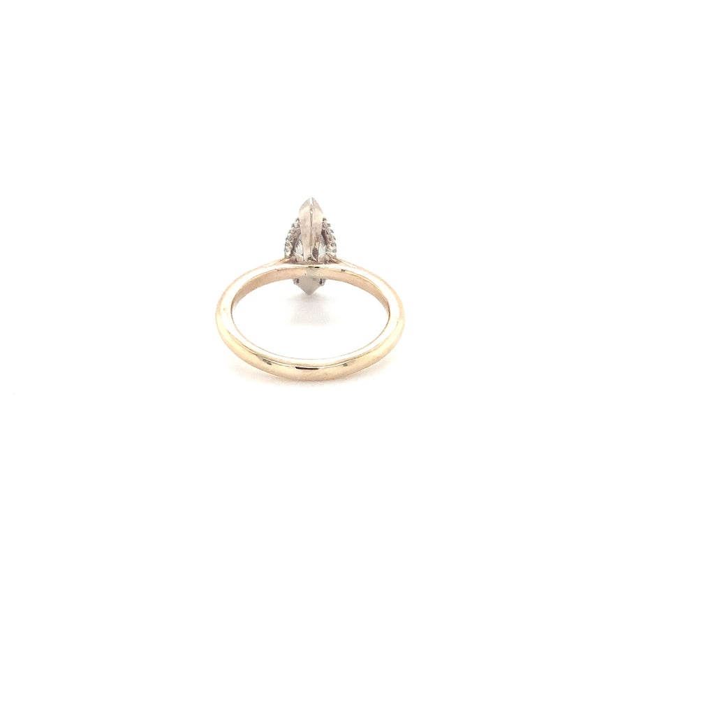 Lab Grown 1.43 cts. Marquise Shape Diamond Engagement Ring in 14K Two Tone - Image 5 of 8