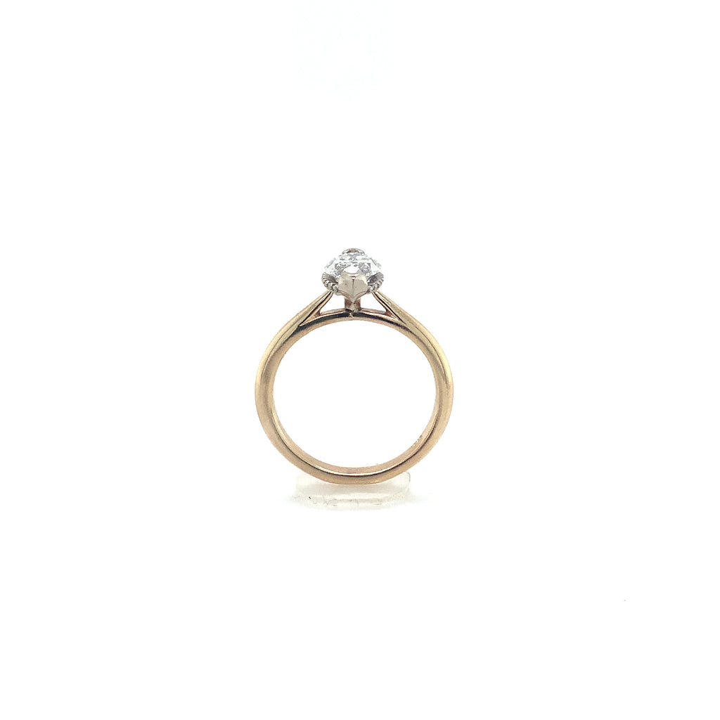 Lab Grown 1.43 cts. Marquise Shape Diamond Engagement Ring in 14K Two Tone - Image 8 of 8