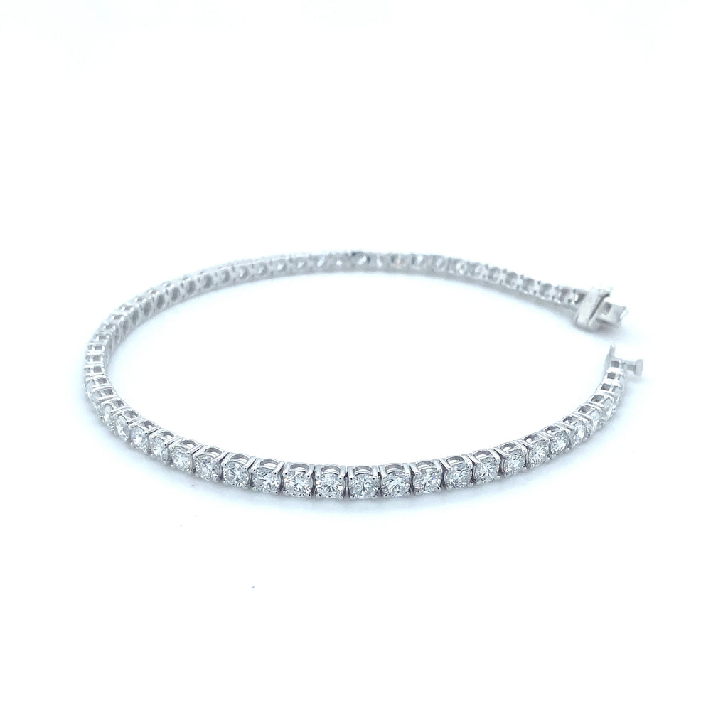 Classic 4 Prong 59 Lab Grown Diamond 5 cts Tennis Bracelet set in 14K White Gold - Image 1 of 6