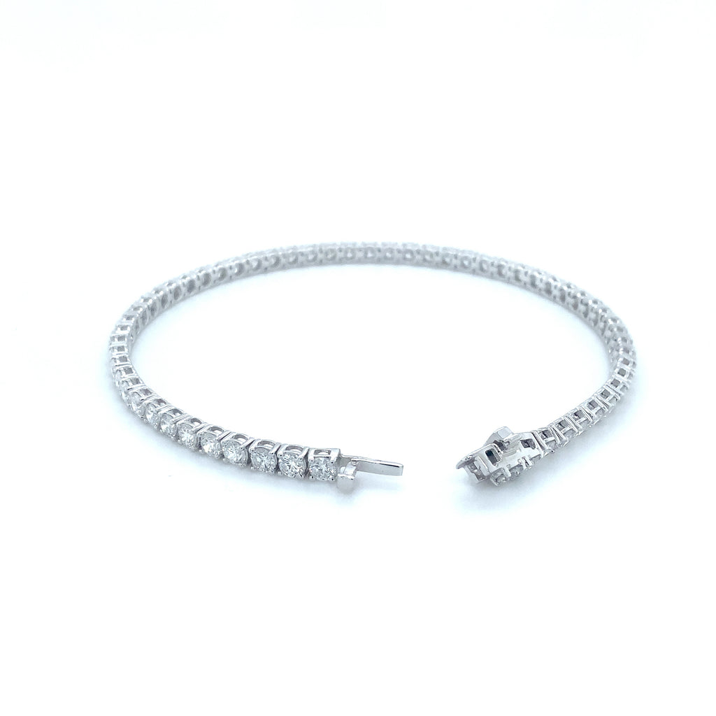 Classic 4 Prong 59 Lab Grown Diamond 5 cts Tennis Bracelet set in 14K White Gold - Image 2 of 6