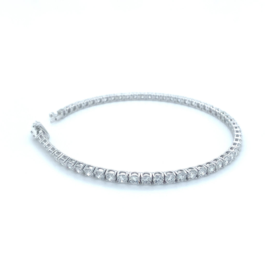 Classic 4 Prong 59 Lab Grown Diamond 5 cts Tennis Bracelet set in 14K White Gold - Image 3 of 6