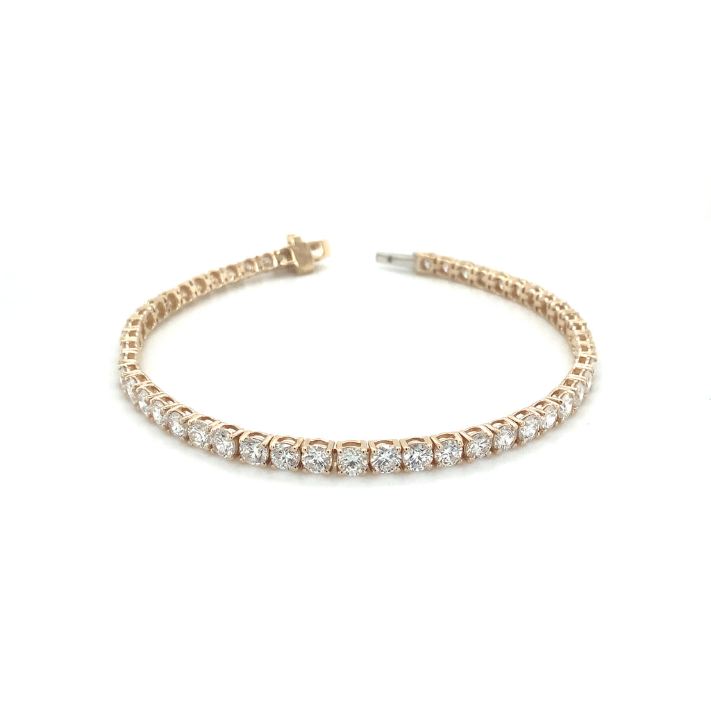 Classic 4 Prong 50 Lab Grown Diamond 7 cts Tennis Bracelet set in 14K Yellow Gold - Image 6 of 6