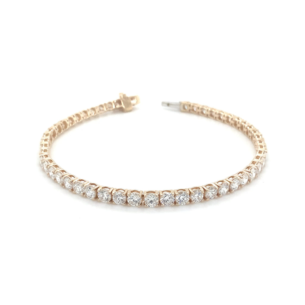 Classic 4 Prong 50 Lab Grown Diamond 7 cts Tennis Bracelet set in 14K Yellow Gold - Image 2 of 6